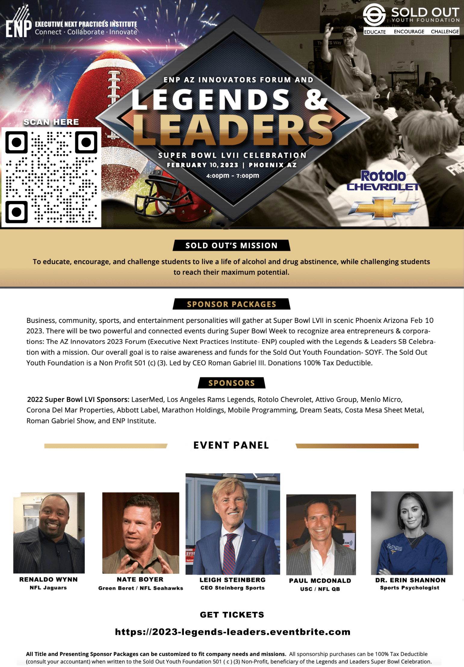 Legends and Leaders Event Flyer